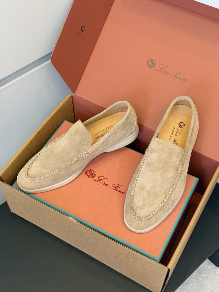 Loro Piana Italian Handmade Suede Driving Shoes in Black Suede