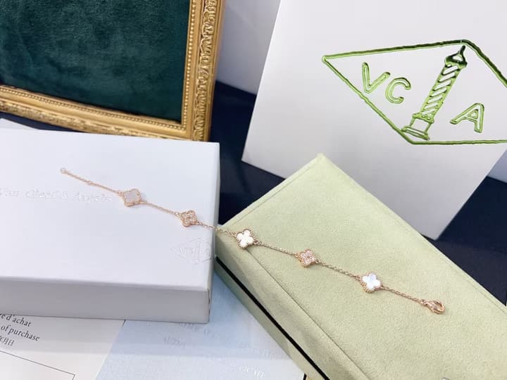 Van Cleef & Arpels Vintage Alhambra Mini Bracelet in Rose Gold