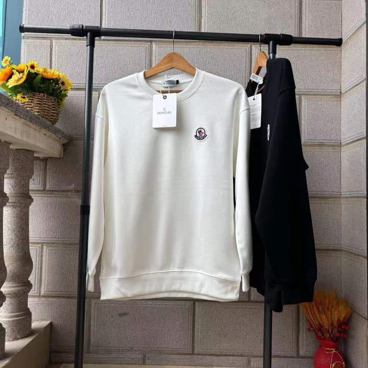 Moncler Classic Cotton Pullover Sweatshirt in Black Sweatshirt Display