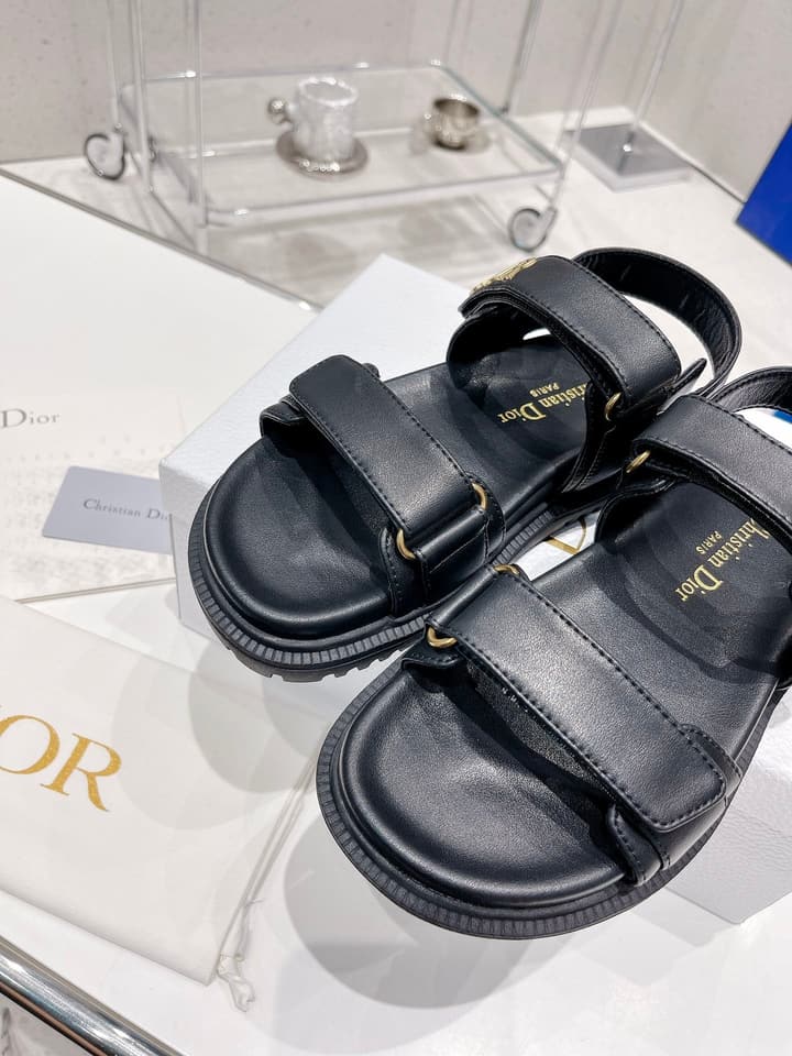 Dior 2022 New Color Velcro Sandals in Gold