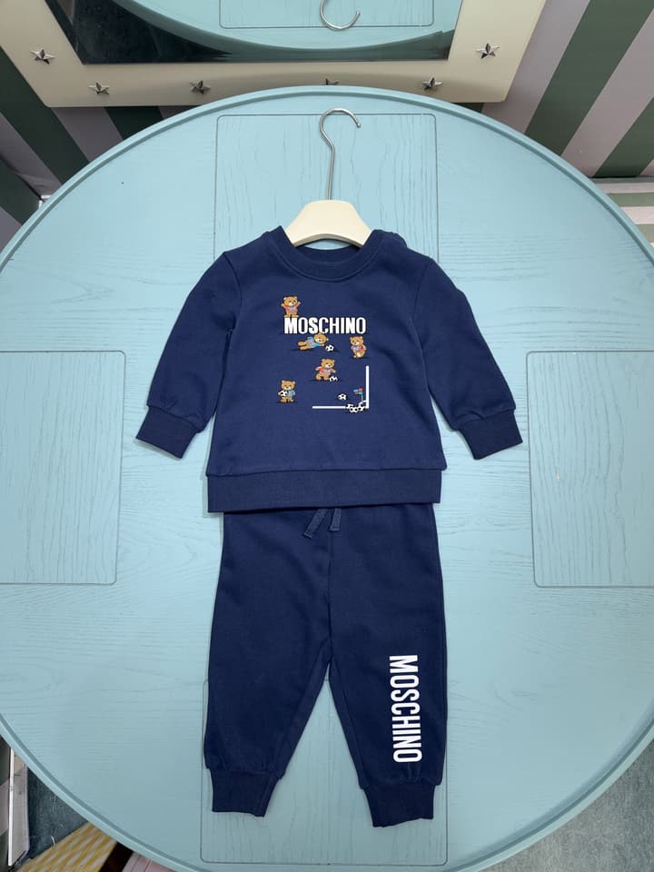 Moschino Infant Two-Piece Sweatshirt Set – Kids Collection – 2025SS in Navy Blue Graphic Set