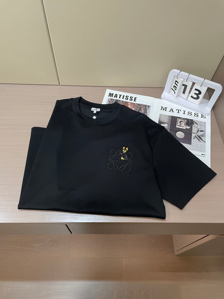 Loewe Logo Mercerized Cotton T-Shirt – 2026 Spring/Summer Collection in Black