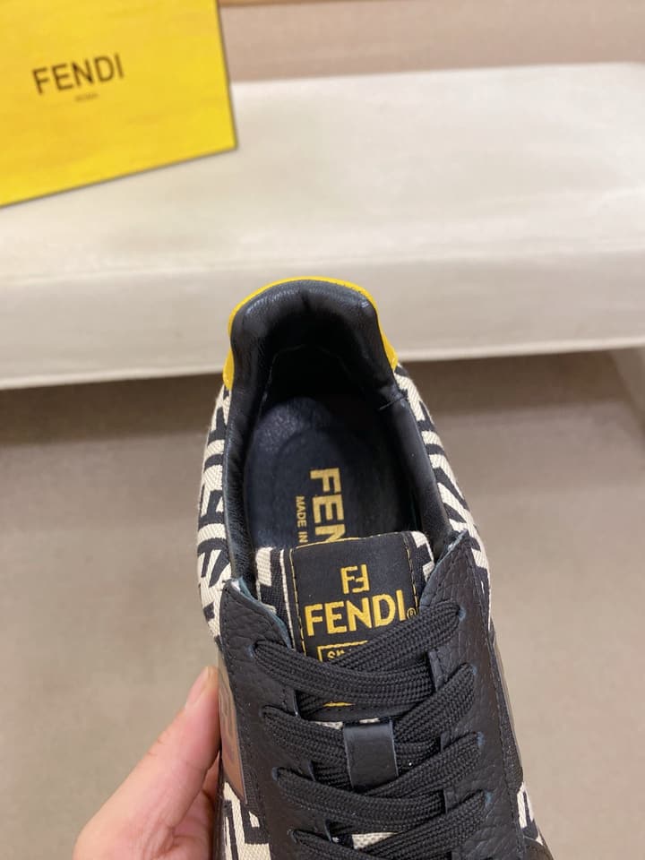 Fendi Calfskin Leather Loafers in Navy White Monogram
