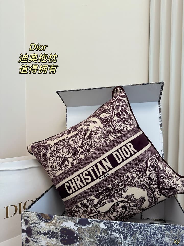 Dior Limited Edition Home Pillow in Black And White Toile Pattern