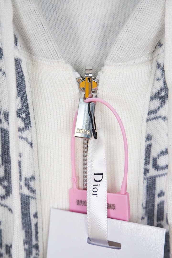 Dior CD Monogram Jacquard Cardigan – 24SS in Dark Grey