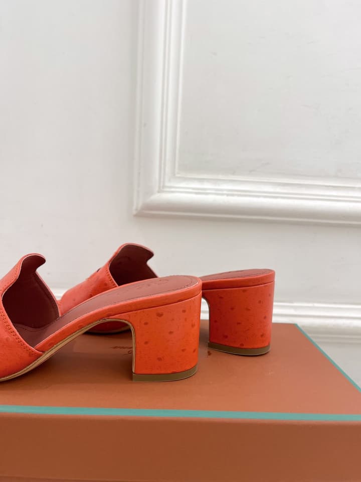Loro Piana Summer Charms Ostrich Mules – 2025 Spring/Summer Collection in Black