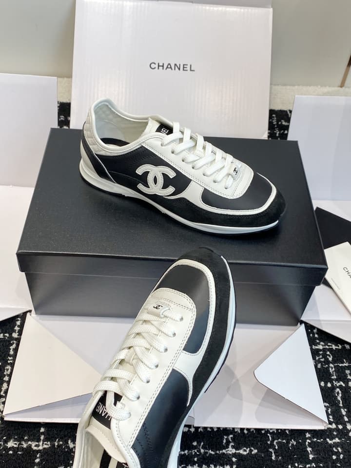 Chanel Panda Platform Sneakers – 2025SS in Black With White Laces