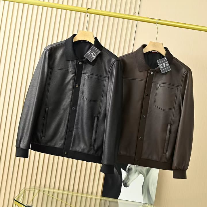 Zegna Lapel Leather Jacket – 2025FW in Classic Black