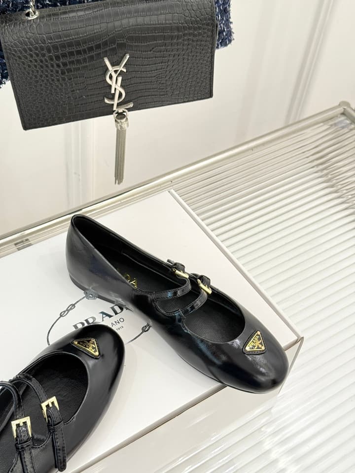 Prada Classic Mary Jane Flats in Leopard Print