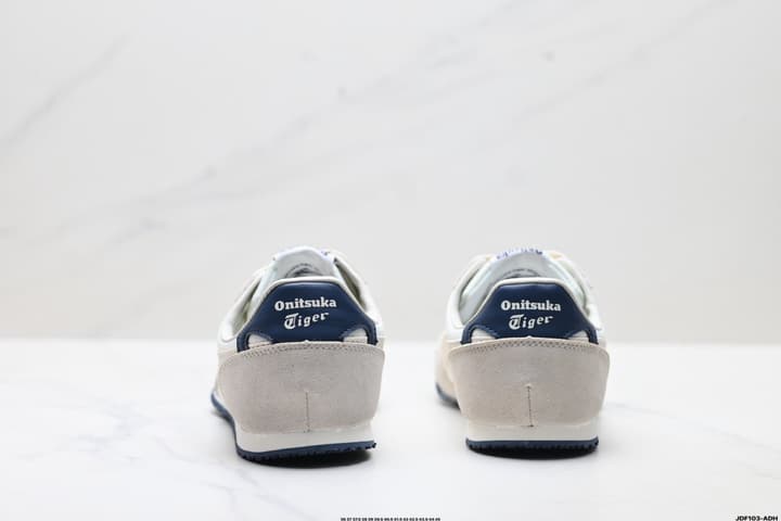 Onitsuka Tiger Serrano Nylon Retro Sneakers in Blue With White Stripes