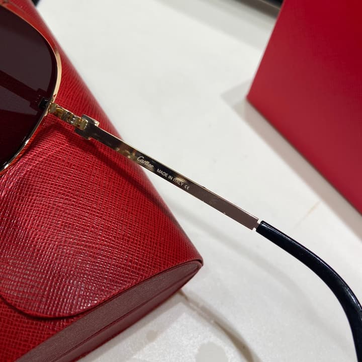 Cartier Polarized Sunglasses – 2024 Collection in Black Gold Aviator - View 1