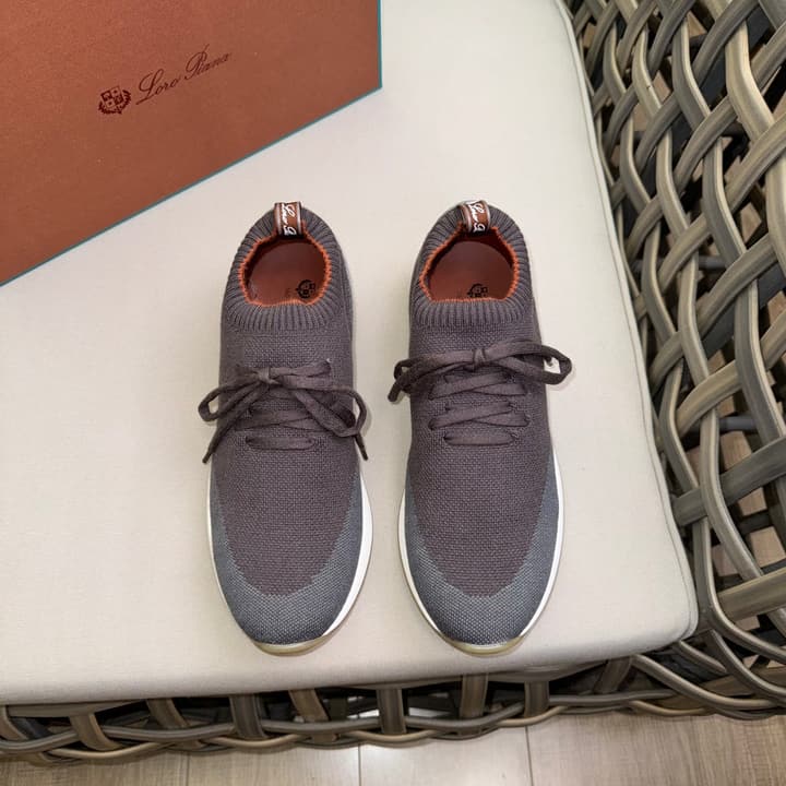 Loro Piana Flexy Walk Wool Knit Sneakers in Midnight Blue