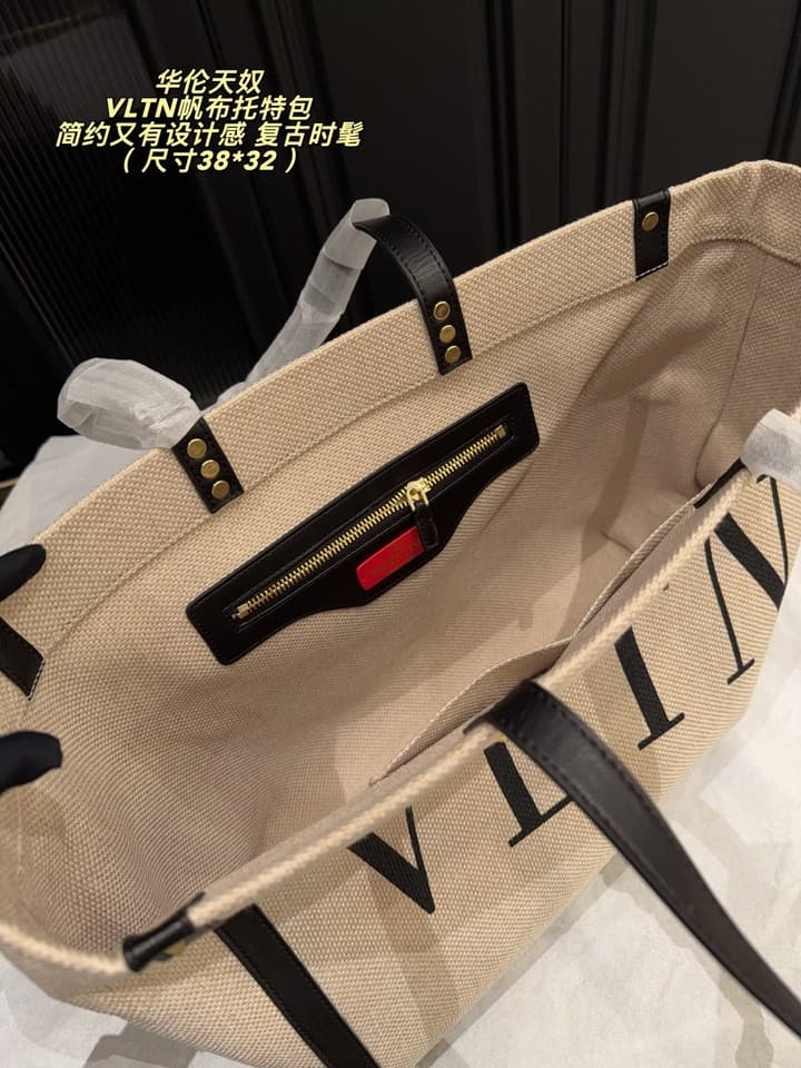 Valentino Garavani VLTN Canvas Tote Bag