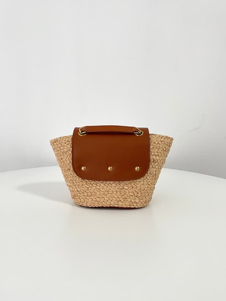 Saint Laurent Mini Manon Raffia Basket Handbag