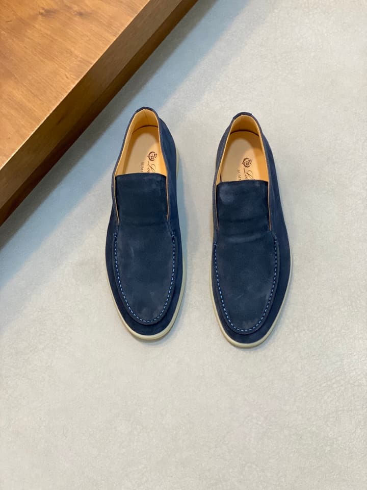 Loro Piana Suede Leather Slip-On Loafers in Camel Tan Suede