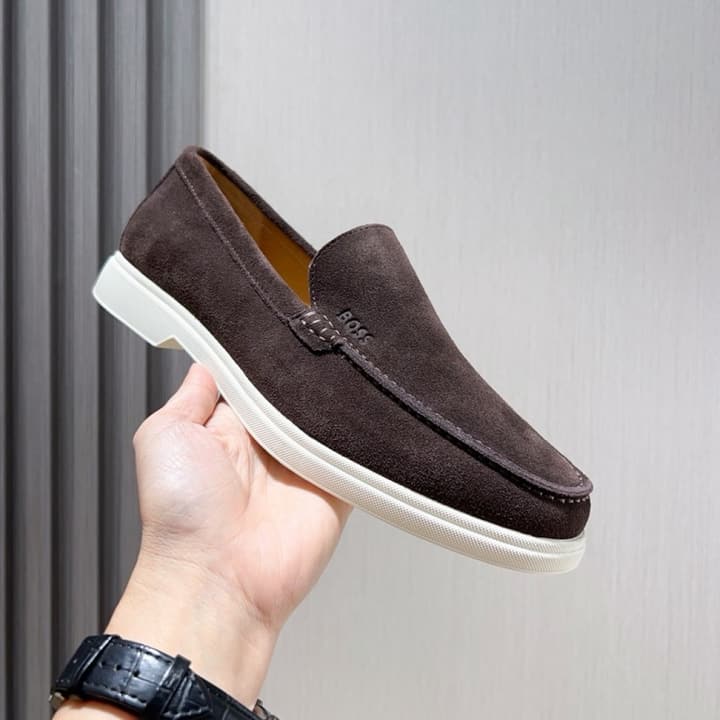 Boss Suede Slip-On Loafers