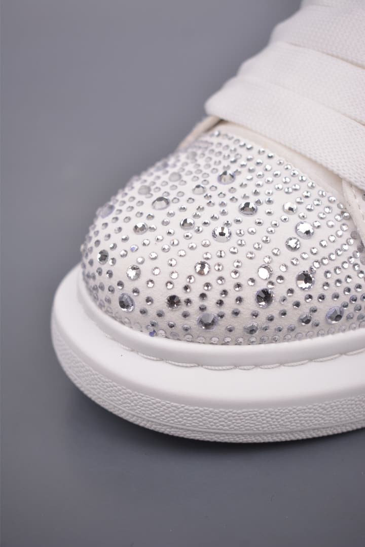 Alexander McQueen Rhinestone Sneakers in All Black Embossed
