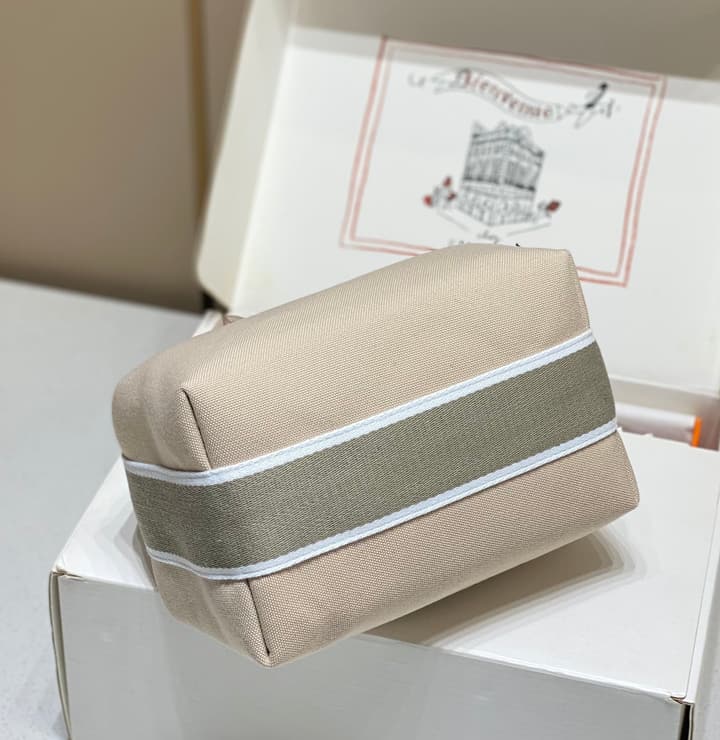 Hermès Trousse Bride-A-Brac Canvas Pouch in Beige