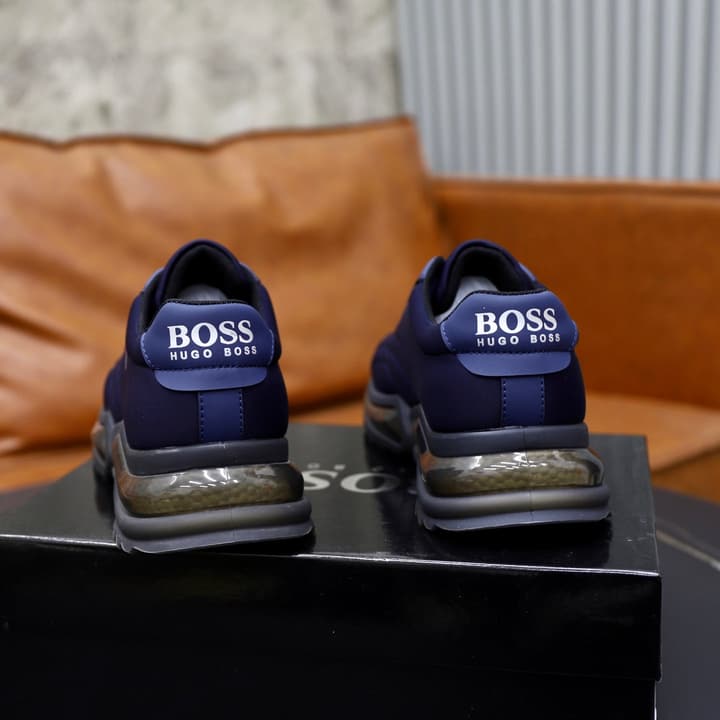 Boss Men's Knit Sport Sneakers in Grey