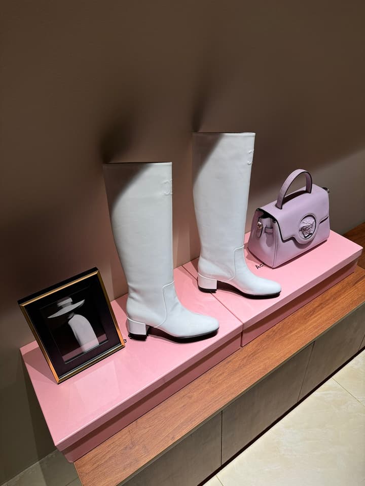 Celine Retro Chunky Heel Knee-High Boots – 24SS Autumn/Winter Collection in Lustrous Black