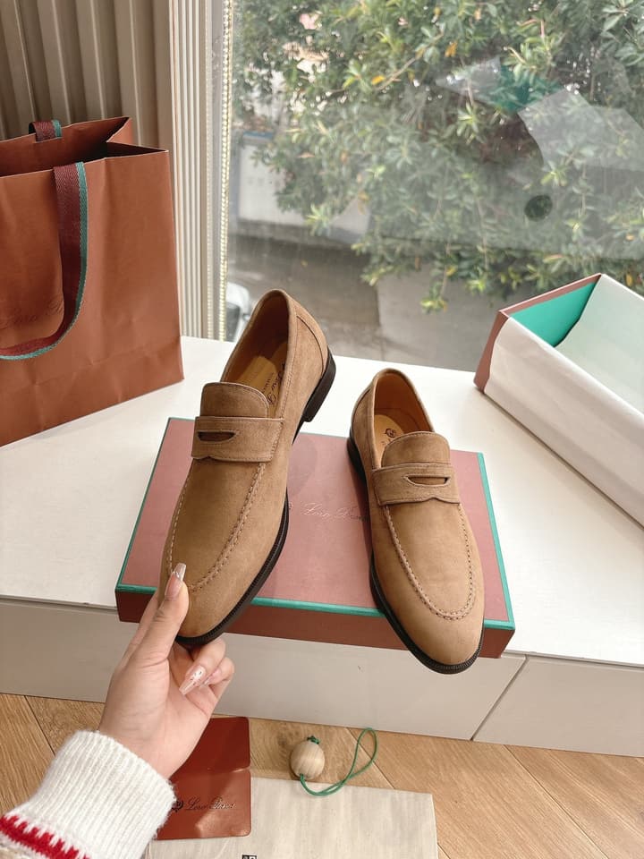 Loro Piana Loafers in Black Suede