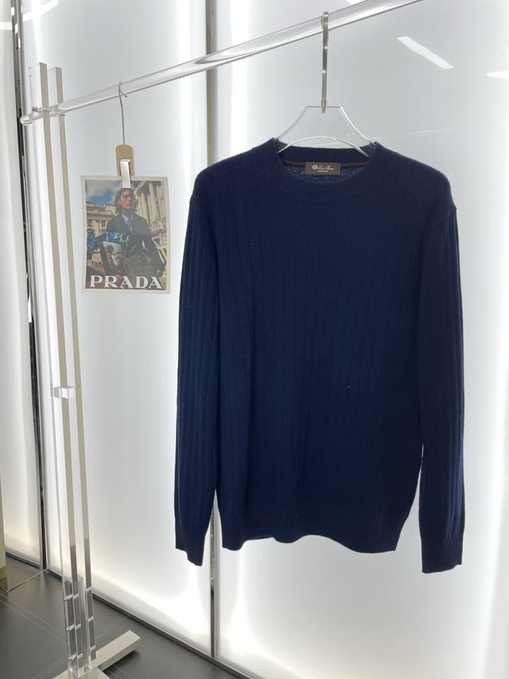 Loro Piana Men's Casual Knit Sweater in Camel Brown Sweater