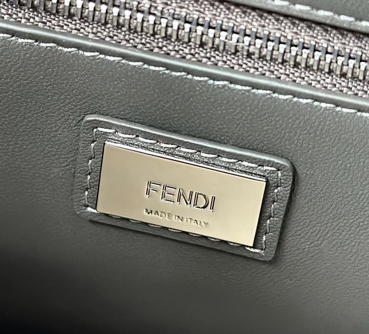Fendi Peekaboo Embossed Crocodile Handbag in Classic Black Croc Embossed