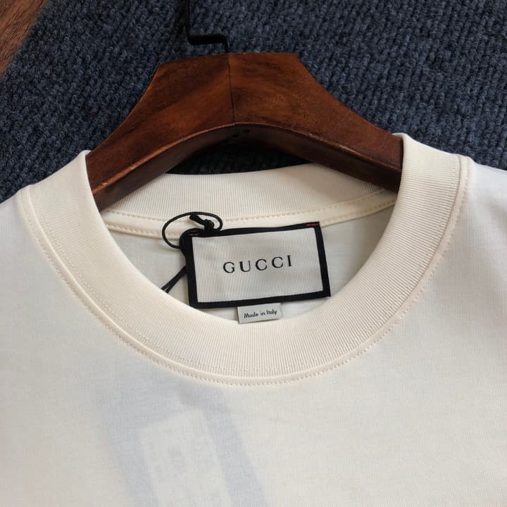 Gucci Embossed Logo Crewneck T-Shirt – 2026SS in Apricot