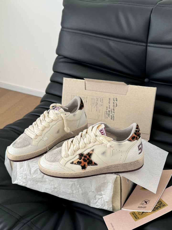 Golden Goose Graffiti Distressed Sneakers – 2024 Collection in Off-white Grey