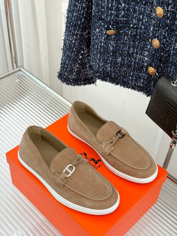 Hermès Retro Couple's Loafers – 25FW in Dark Brown