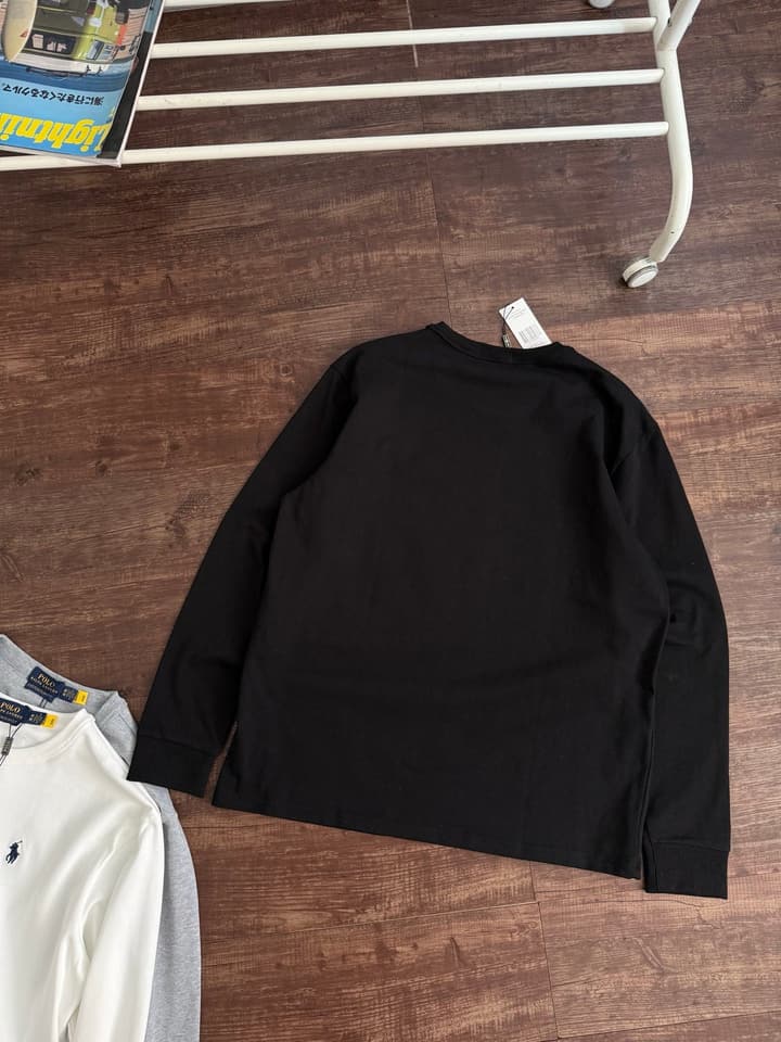 Ralph Lauren Classic Plain Knit Long-Sleeve Sweatshirt – 2025SS in Black