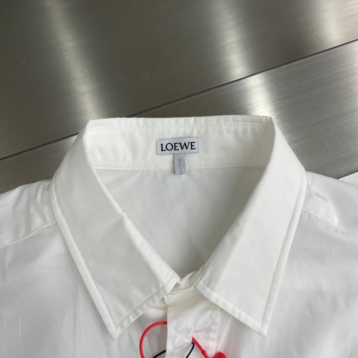 Loewe Anagram Embroidered Pocket Shirt in P-Soft Cotton in Charcoal
