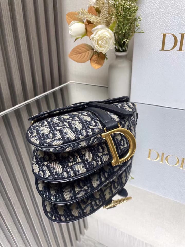 Dior Saddle Bag – Blue Canvas Mini