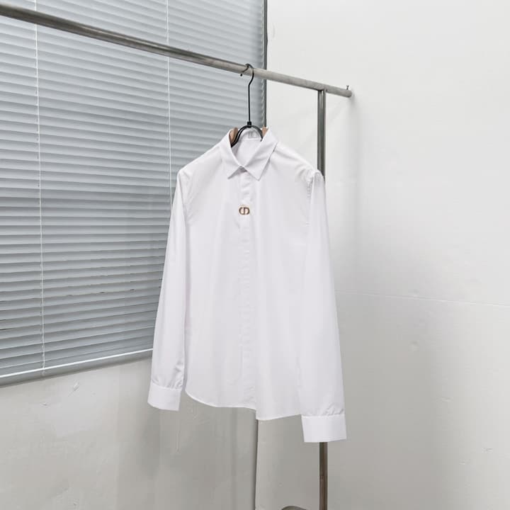 Dior Classic CD Metal Placket Shirt in Bright White