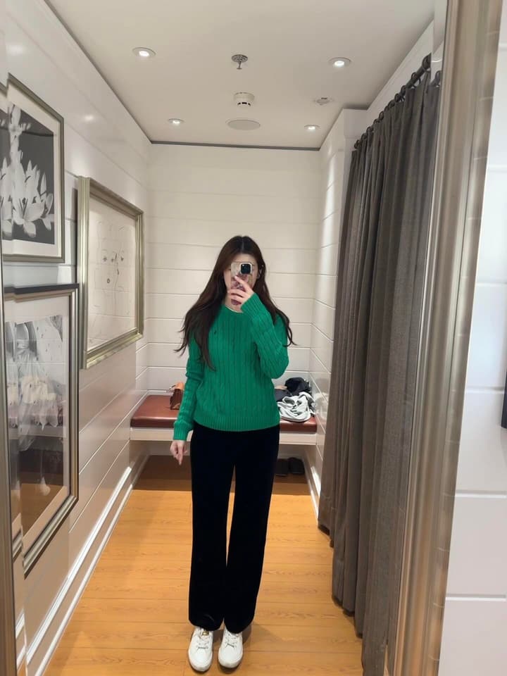 Ralph Lauren Inspired Cable Knit Sweater in Black