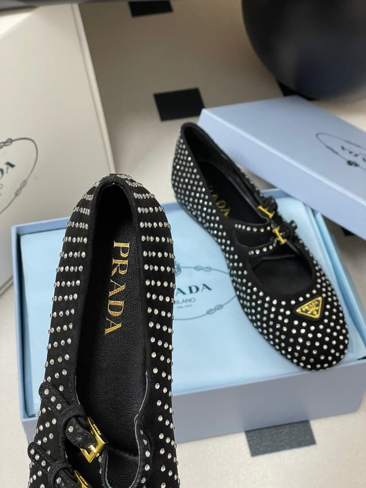 Prada Rhinestone Mary Jane Ballet Flats – 25SS Collection