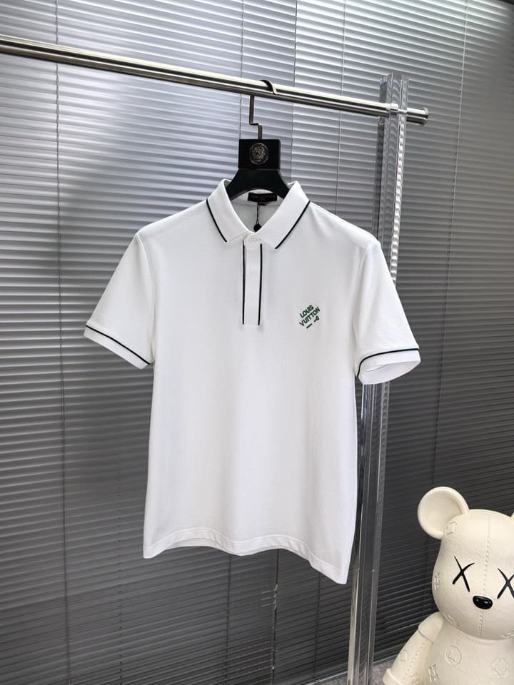 Louis Vuitton Embroidered Logo Pique Cotton Polo Shirt – Spring/Summer Collection – 2026 in Light Blue