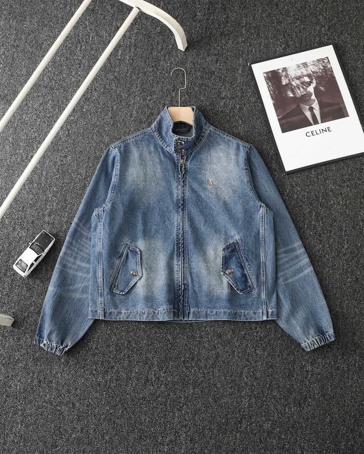 Ralph Lauren Washed Denim Jacket – 2025 Fall Collection in Classic Blue Denim