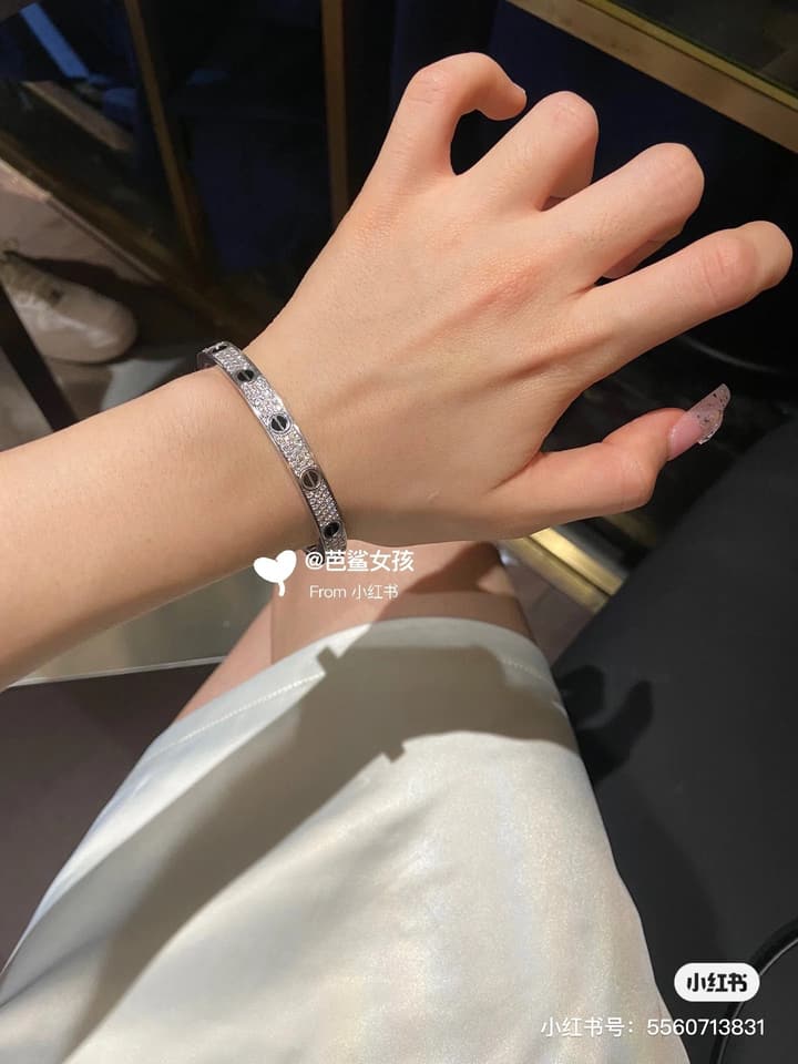 Cartier LOVE Pave Bracelet in Rose Gold Tone Bracelet