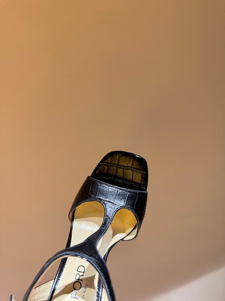 TOM FORD Padlock Heeled Sandals – 24SS Collection in Black Sandals