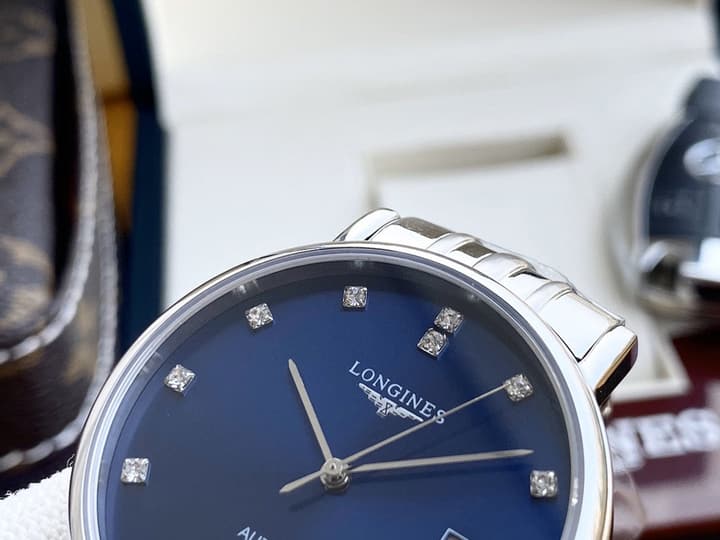 Longines Bo Ya Series Automatic Watch in Stainless Steel Blue Diamond Dial