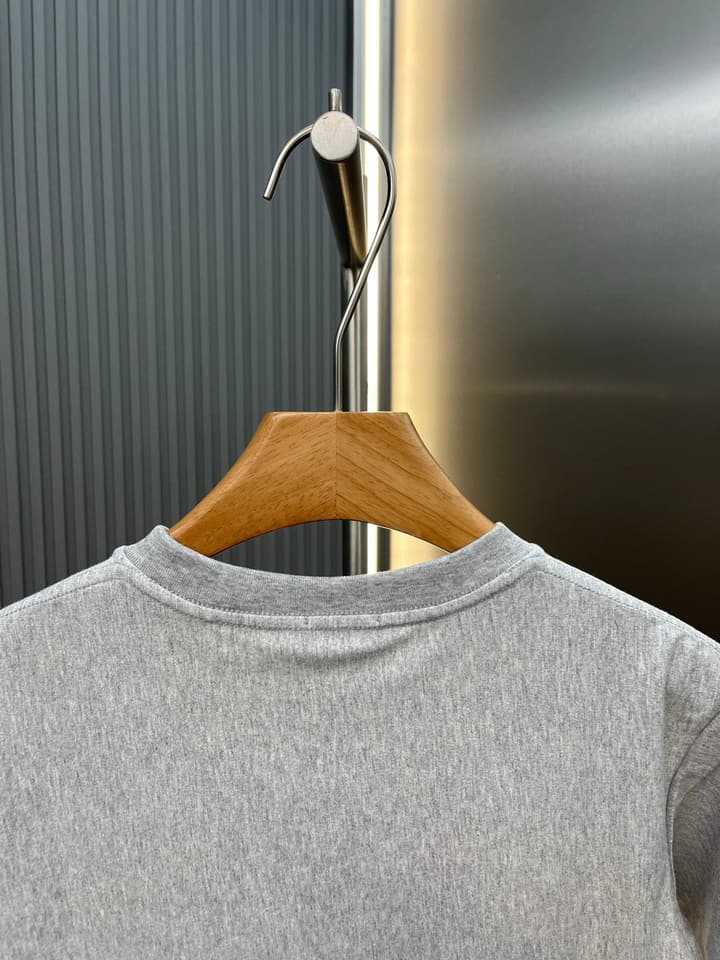 Celine Triomphe Embroidered Loose T-Shirt in Grey