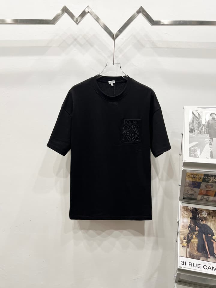 Loewe Minimalist Pocket Embroidery T-Shirt in Classic Black