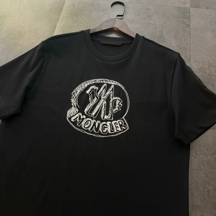Moncler Letter Pattern Crewneck T-Shirt – 2026SS in Black