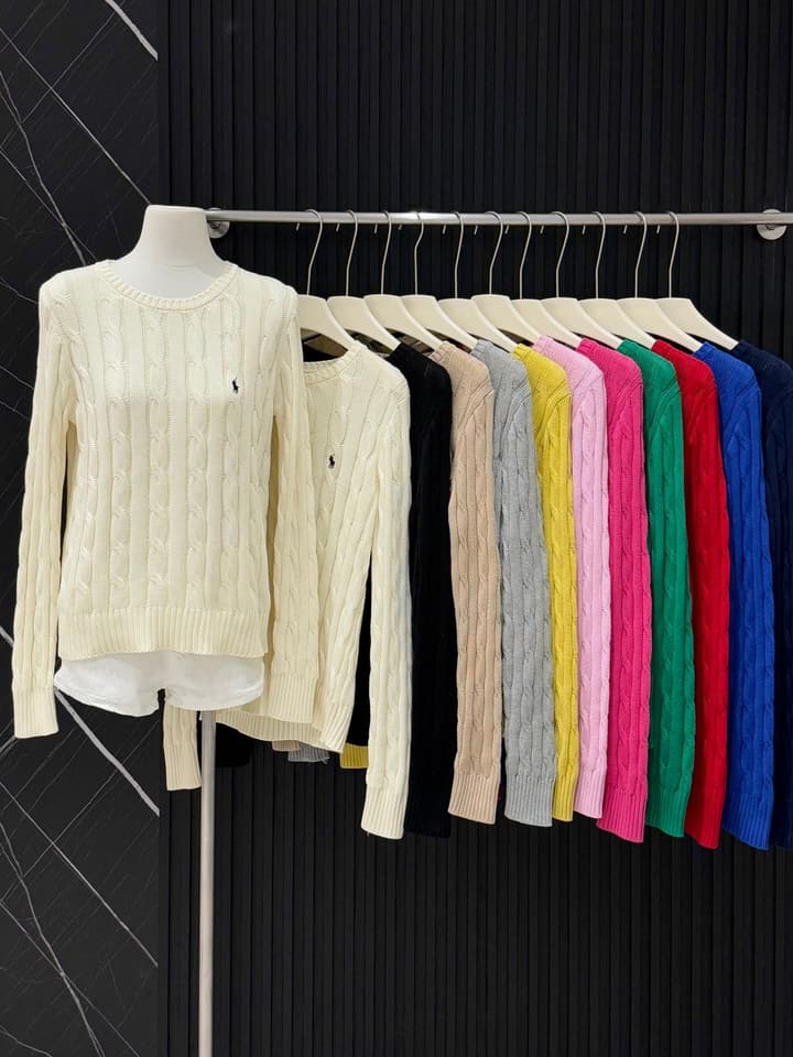 Ralph Lauren Polo Cable Knit Sweater in Bright Yellow