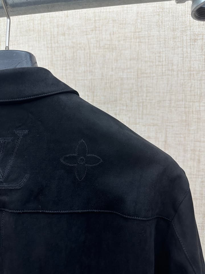 Louis Vuitton Black Monogram Collared Jacket in Black Monogram Jacket