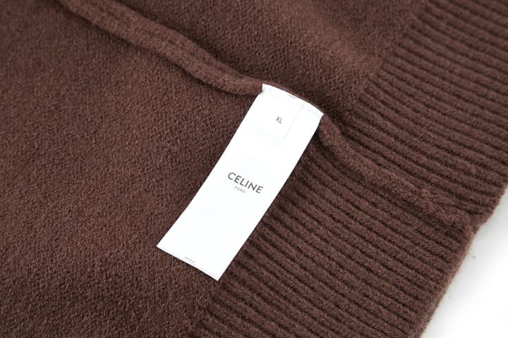 Celine Triomphe Embroidered Knit Sweater in Black
