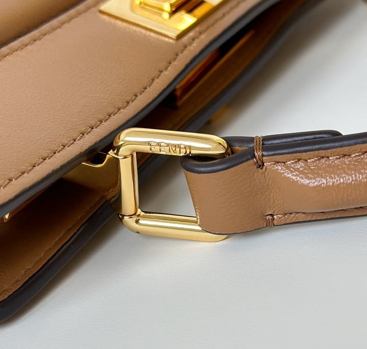 Fendi Peekaboo I See You Petite Handbag in New Caramel Leather
