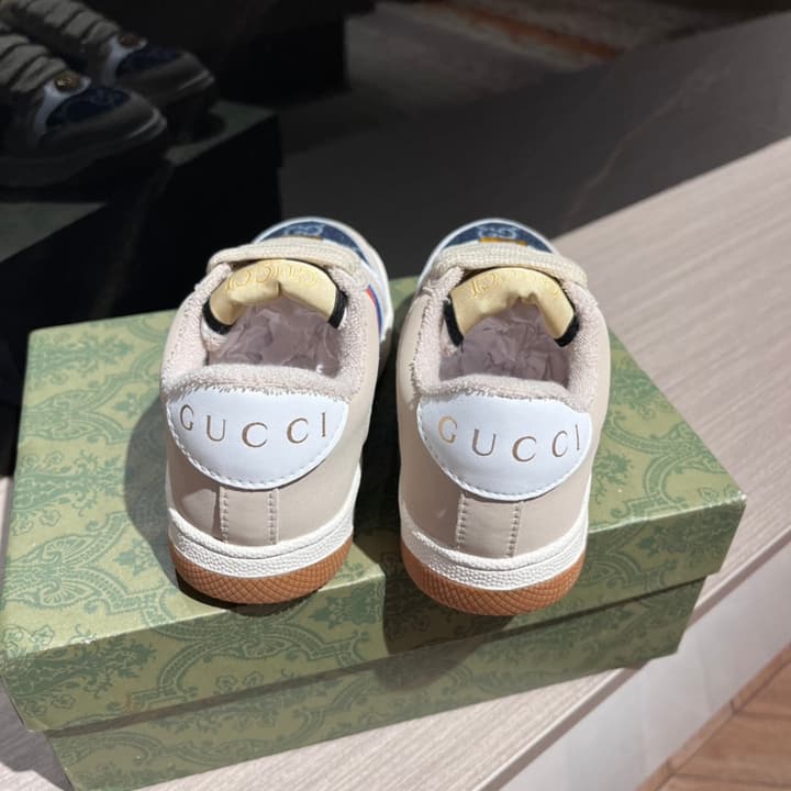 Gucci Rhyton Distressed Sneakers – Kids Collection – 2023SS in Navy Blue Toe