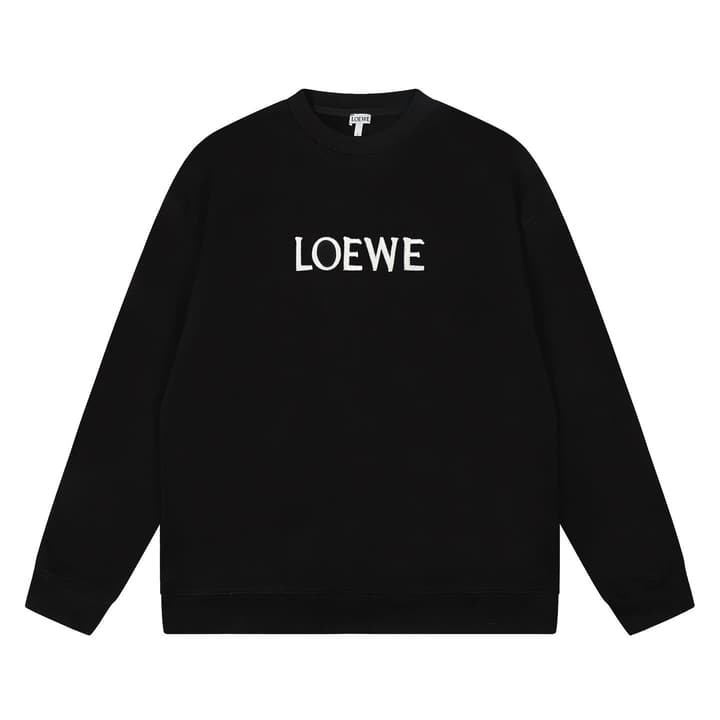 Loewe Center Letter Embroidered Crewneck Sweatshirt – 25SS in Black